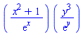 ``((x^2+1)/exp(x))*``(y^3/exp(y))