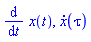 diff(x(t), t), diff(x(tau), tau)