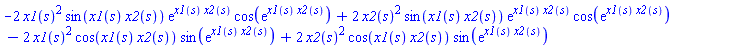 -2*x1(s)^2*sin(x1(s)*x2(s))*exp(x1(s)*x2(s))*cos(exp(x1(s)*x2(s)))+2*x2(s)^2*sin(x1(s)*x2(s))*exp(x1(s)*x2(s))*cos(exp(x1(s)*x2(s)))-2*x1(s)^2*cos(x1(s)*x2(s))*sin(exp(x1(s)*x2(s)))+2*x2(s)^2*cos(x1(s)*x2(s))*sin(exp(x1(s)*x2(s)))