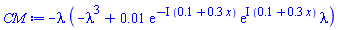 -lambda*(-lambda^3+0.1e-1*exp(-I*(.1+.3*x))*exp(I*(.1+.3*x))*lambda)