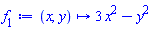 proc (x, y) options operator, arrow; 3*x^2-y^2 end proc