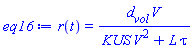 r(t) = d[vol]*V/(KUS*V^2+L*tau)