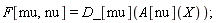 F[mu, nu] = D_[mu](A[nu](X))
