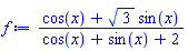 (cos(x)+3^(1/2)*sin(x))/(cos(x)+sin(x)+2)