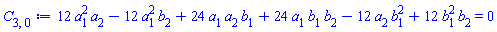 12*a[1]^2*a[2]-12*a[1]^2*b[2]+24*a[1]*a[2]*b[1]+24*a[1]*b[1]*b[2]-12*a[2]*b[1]^2+12*b[1]^2*b[2] = 0