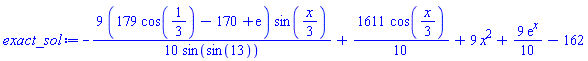-(9/10)*(179*cos(1/3)-170+exp(1))*sin((1/3)*x)/sin(sin(13))+(1611/10)*cos((1/3)*x)+9*x^2+(9/10)*exp(x)-162