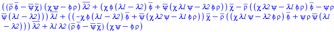 ((conjugate(rho)*conjugate(phi)-conjugate(psi)*conjugate(chi))*(chi*psi-phi*rho)*conjugate(lambda2)+(chi*phi*(lambda1-lambda2)*conjugate(phi)+conjugate(psi)*(chi*lambda1*psi-lambda2*phi*rho))*conjugate(chi)-conjugate(rho)*((chi*lambda2*psi-lambda1*phi*rho)*conjugate(phi)-psi*rho*conjugate(psi)*(lambda1-lambda2)))*conjugate(lambda1)+((-chi*phi*(lambda1-lambda2)*conjugate(phi)+conjugate(psi)*(chi*lambda2*psi-lambda1*phi*rho))*conjugate(chi)-conjugate(rho)*((chi*lambda1*psi-lambda2*phi*rho)*conjugate(phi)+psi*rho*conjugate(psi)*(lambda1-lambda2)))*conjugate(lambda2)+lambda1*lambda2*(conjugate(rho)*conjugate(phi)-conjugate(psi)*conjugate(chi))*(chi*psi-phi*rho)