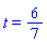 t = 6/7