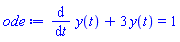 diff(y(t), t)+3*y(t) = 1
