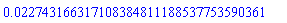0.22743166317108384811188537753590361e-1