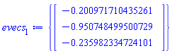 {Vector(3, {(1) = -.20097171043526135, (2) = -.950748499500729, (3) = -.23598233472410096})}