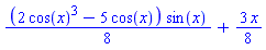 (1/8)*(2*cos(x)^3-5*cos(x))*sin(x)+(3/8)*x