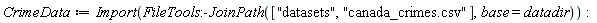 CrimeData := Import(FileTools:-JoinPath(["datasets", "canada_crimes.csv"], base = datadir))