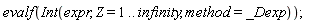 evalf(Int(expr, Z = 1 .. infinity, method = _Dexp));