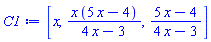 [x, x*(5*x-4)/(4*x-3), (5*x-4)/(4*x-3)]