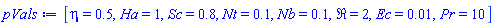 [eta = .5, Ha = 1, Sc = .8, Nt = .1, Nb = .1, Re = 2, Ec = 0.1e-1, Pr = 10]