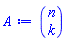 binomial(n, k)