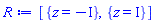 [{z = -I}, {z = I}]