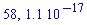 58, 0.11e-16