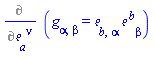 %diff(Physics:-g_[alpha, beta] = Physics:-Tetrads:-e_[b, alpha]*Physics:-Tetrads:-e_[`~b`, beta], Physics:-Tetrads:-e_[a, `~nu`])