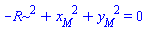 -R^2+x__M^2+y__M^2 = 0