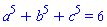 a^5+b^5+c^5 = 6