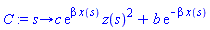 proc (s) options operator, arrow; c*exp(beta*x(s))*z(s)^2+b*exp(-beta*x(s)) end proc