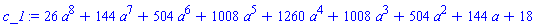 26*a^8+144*a^7+504*a^6+1008*a^5+1260*a^4+1008*a^3+504*a^2+144*a+18
