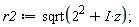 r2 := sqrt(2^2+I*z);