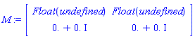 M := Matrix(2, 2, {(1, 1) = Float(undefined), (1, 2) = Float(undefined), (2, 1) = 0.+0.*I, (2, 2) = 0.+0.*I})