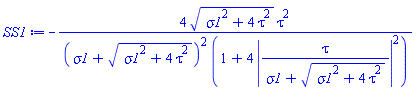 -4*(sigma1^2+4*tau^2)^(1/2)*tau^2/((sigma1+(sigma1^2+4*tau^2)^(1/2))^2*(1+4*abs(tau/(sigma1+(sigma1^2+4*tau^2)^(1/2)))^2))