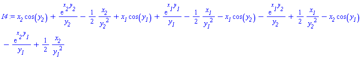 x__2*cos(y__2)+exp(x__2*y__2)/y__2-(1/2)*x__2/y__2^2+x__1*cos(y__1)+exp(x__1*y__1)/y__1-(1/2)*x__1/y__1^2-x__1*cos(y__2)-exp(x__1*y__2)/y__2+(1/2)*x__1/y__2^2-x__2*cos(y__1)-exp(x__2*y__1)/y__1+(1/2)*x__2/y__1^2