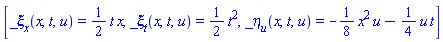 [_xi[x](x, t, u) = (1/2)*t*x, _xi[t](x, t, u) = (1/2)*t^2, _eta[u](x, t, u) = -(1/8)*x^2*u-(1/4)*u*t]
