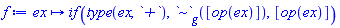 proc (ex) options operator, arrow; `if`(type(ex, `+`), `~`[g]([op(ex)]), [op(ex)]) end proc