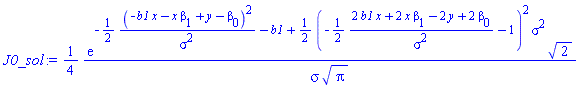 (1/4)*exp(-(1/2)*(-b1*x-x*beta[1]+y-beta[0])^2/sigma^2-b1+(1/2)*(-(1/2)*(2*b1*x+2*x*beta[1]-2*y+2*beta[0])/sigma^2-1)^2*sigma^2)*2^(1/2)/(sigma*Pi^(1/2))