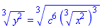 surd(y^2, 3) = surd(c^6*surd(x^2, 3)^3, 3)
