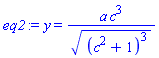 y = a*c^3/((c^2+1)^3)^(1/2)