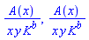 A(x)/(x*y*K^b), A(x)/(x*y*K^b)