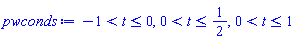 -1 < t and t <= 0, 0 < t and t <= 1/2, 0 < t and t <= 1