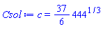 c = (37/6)*444^(1/3)