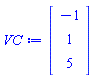 Vector(3, {(1) = -1, (2) = 1, (3) = 5})