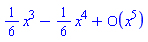 series((1/6)*x^3-(1/6)*x^4+O(x^5),x,5)