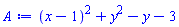 (x-1)^2+y^2-y-3