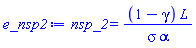 nsp_2 = (1-gamma)*L/(sigma*alpha)