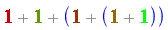 Parse:-ConvertTo1D, "invalid input %1", `%+`(`%+`(Typesetting:-mn("1", mathcolor = "#DF0000", size = "16", fontweight = "bold"), Typesetting:-mn("1", mathcolor = "#608000", size = "16", fontweight = "bold")), `%+`(Typesetting:-mn("1", mathcolor = "#AA4000", size = "16", fontweight = "bold"), `%+`(Typesetting:-mn("1", mathcolor = "#807500", size = "16", fontweight = "bold"), Typesetting:-mn("1", mathcolor = "#00F400", size = "16", fontweight = "bold"))))
