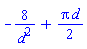 -8/d^2+(1/2)*Pi*d