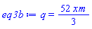 q = (52/3)*x*m