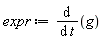 expr := diff(g, t)