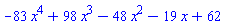 -83*x^4+98*x^3-48*x^2-19*x+62