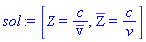 [Z = c/`#mrow(mover(mo(v),mo("̅")))`, `#mrow(mover(mo(Z),mo("̅")))` = c/v]